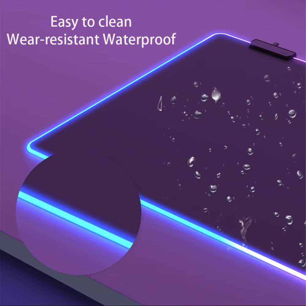RGB Mouse Pad Keyboard Cover Desk-Mat Large Gaming Mouse Pad Multi-Size Colorful LED Computer Gamer Mousepad Waterproof Desk Mat