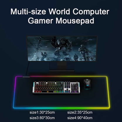 RGB Mouse Pad Keyboard Cover Desk-Mat Large Gaming Mouse Pad Multi-Size Colorful LED Computer Gamer Mousepad Waterproof Desk Mat